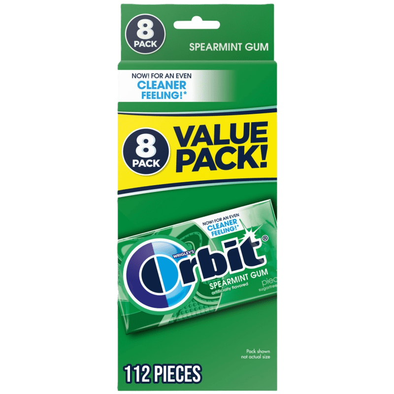 Orbit Spearmint Sugar Free Chewing Gum - 14 count (8 Pack) image