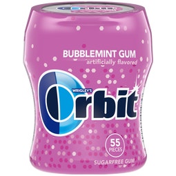ORBIT Bubblemint Sugarfree Gum, 55-Piece Bottle image