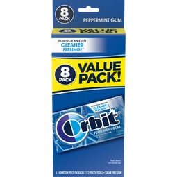 ORBIT Peppermint Sugarfree Chewing Gum, Value Pack (8 Packs) image