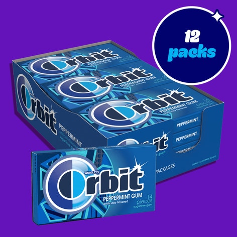 ORBIT Peppermint Sugarfree Chewing Gum, 14 Piece Single Pack