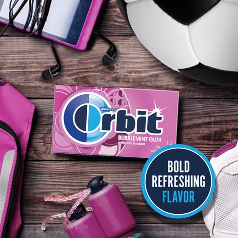 ORBIT Bubblemint Sugarfree Chewing Gum, 14 Piece Single Pack
