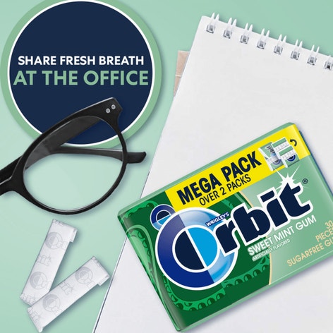 ORBIT Sweet Mint Sugarfree Chewing Gum, 30 Piece Mega Pack