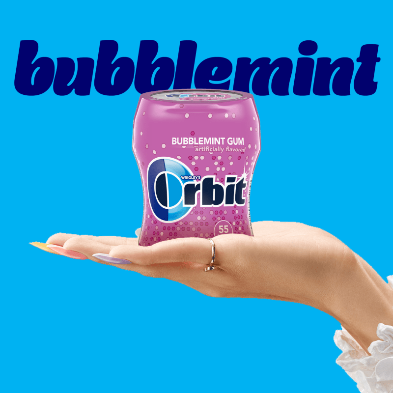 ORBIT Bubblemint Sugarfree Gum, 55-Piece Bottle