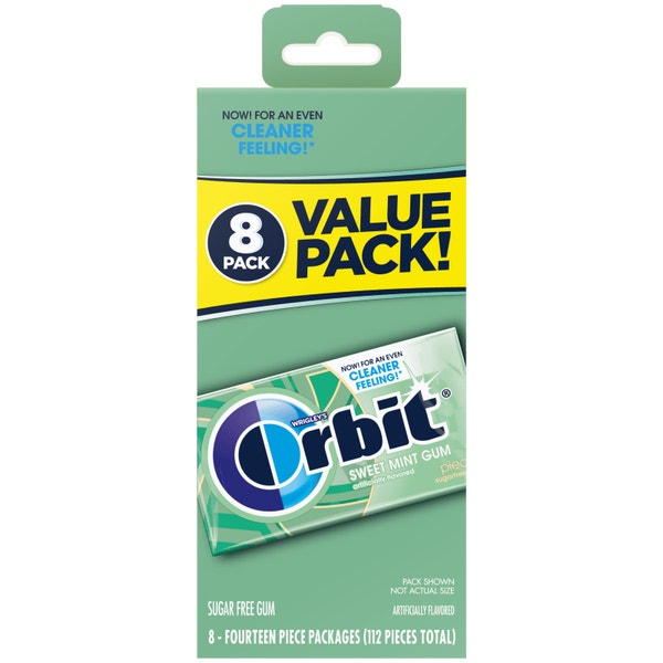 ORBIT SWEETMINT 14 PIECES PER PACKETTE 8 PER PACK (TOTAL 112 PIECES)