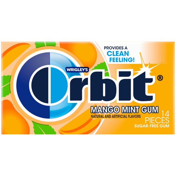 Orbit Sugar Free Mango Mint Singles 14 Pieces