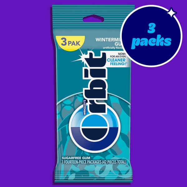 ORBIT Wintermint Sugarfree Chewing Gum, Multipack (3 Packs)
