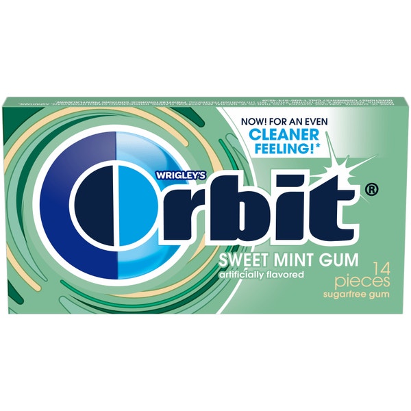 ORBIT Sweet Mint Sugarfree Chewing Gum, 14 Piece Single Pack