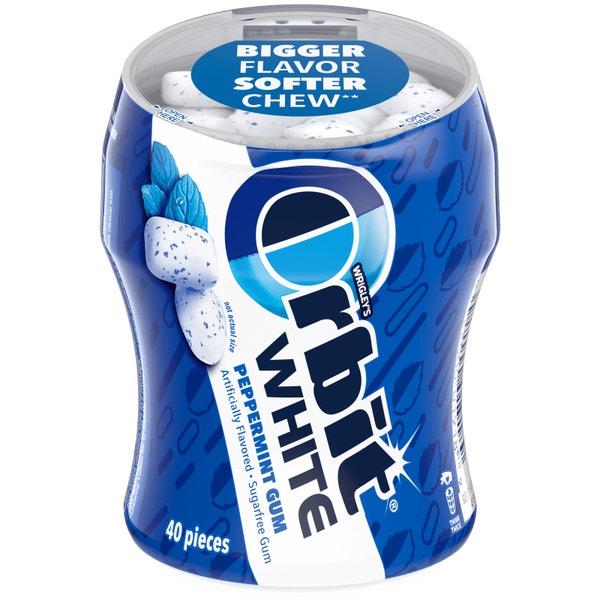 ORBIT White Peppermint Sugarfree Chewing Gum, 40-Piece Bottle