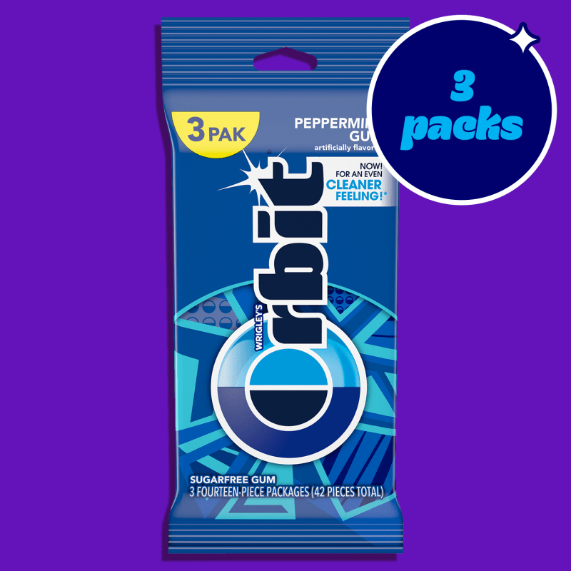 ORBIT Peppermint Sugarfree Chewing Gum, Multipack (3 Packs)