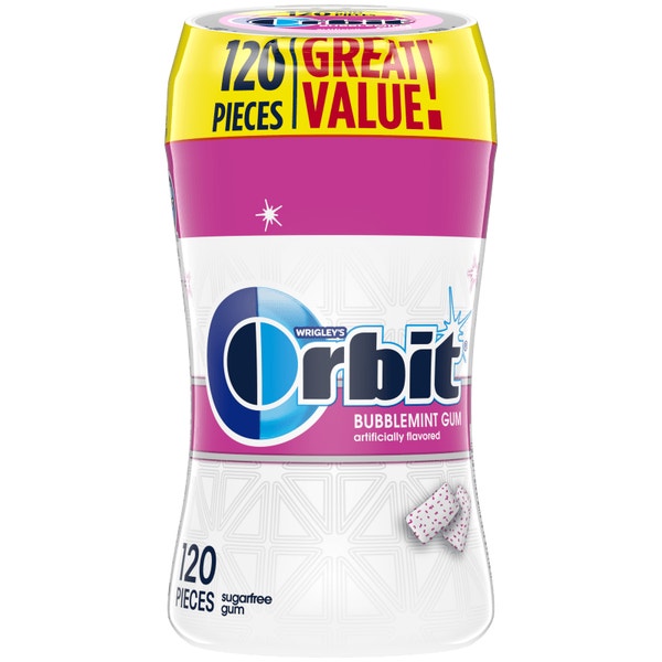ORBIT Bubblemint Sugarfree Gum, 120-Piece Bottle
