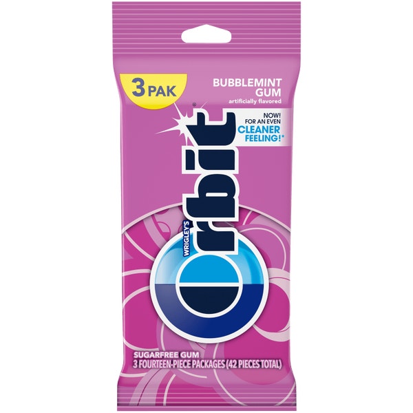 ORBIT Bubblemint Sugarfree Chewing Gum, Multipack (3 Packs)