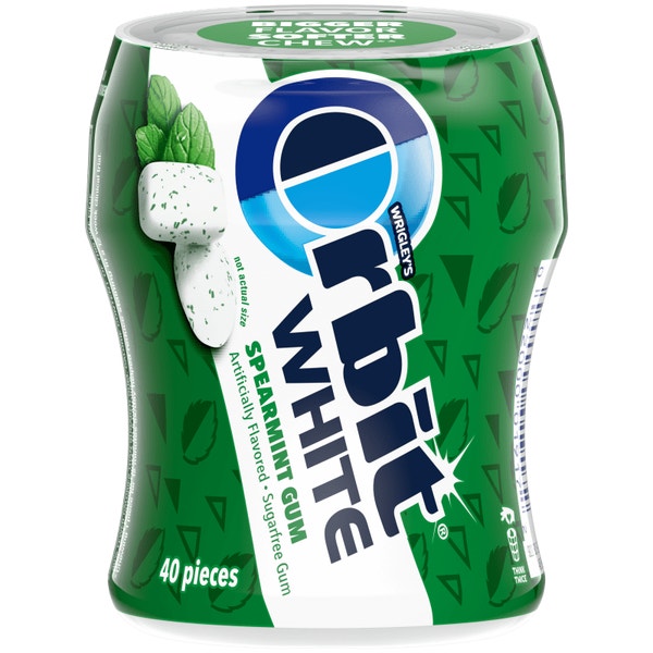 ORBIT White Spearmint Sugarfree Chewing Gum, 40-Piece Bottle