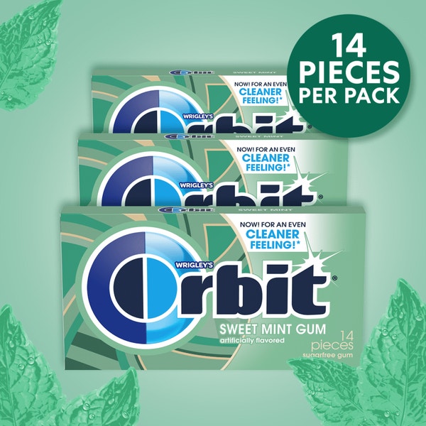 ORBIT Sweet Mint Sugar Free Chewing Gum, Multipack (3 Packs)