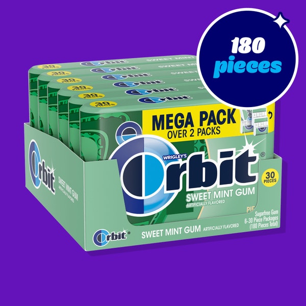 ORBIT Spearmint Sugarfree Chewing Gum, 30 Piece Mega Pack