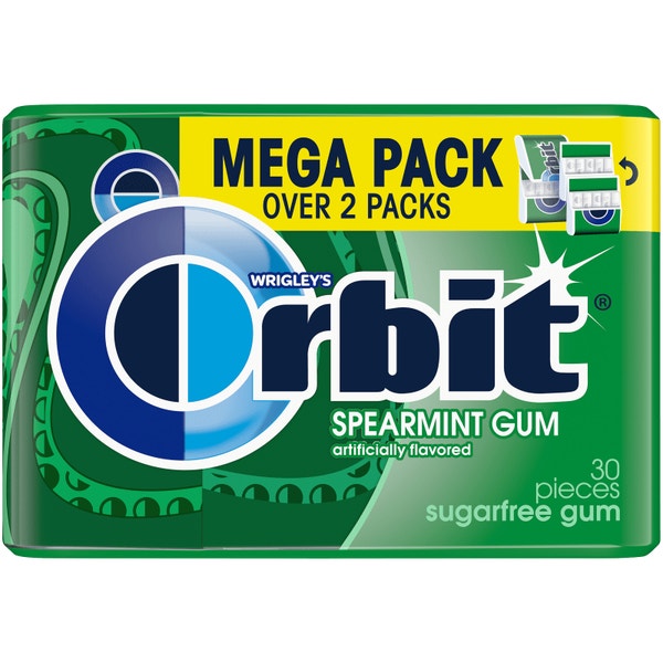 ORBIT Spearmint Sugarfree Chewing Gum, 30 Piece Mega Pack