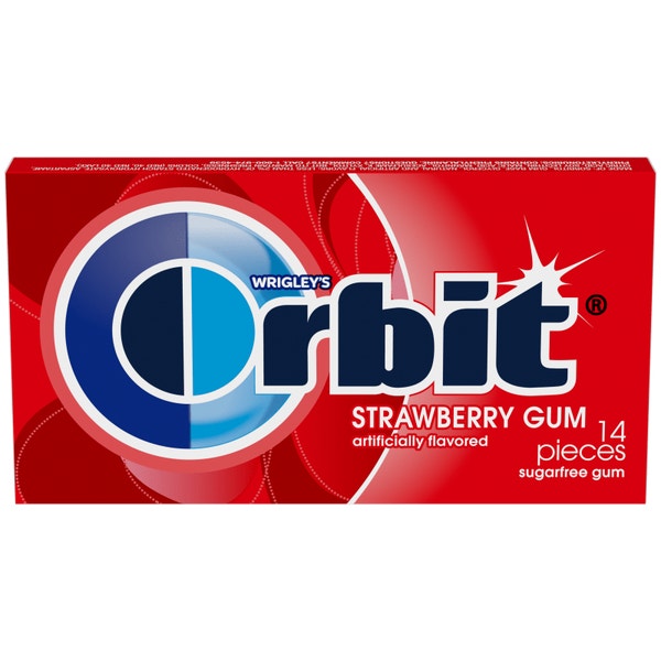 ORBIT Strawberry Sugarfree Chewing Gum, 14 Piece Single Pack