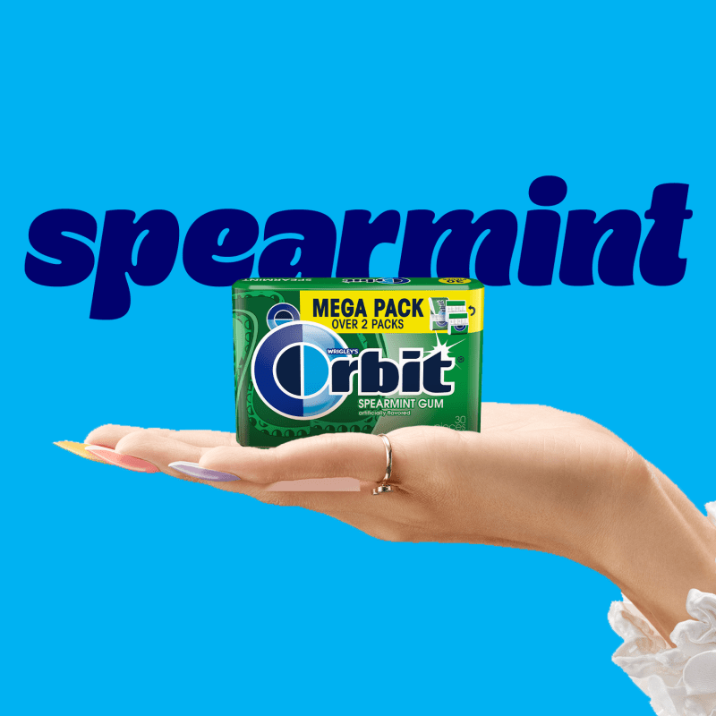 ORBIT Spearmint Sugarfree Chewing Gum, 30 Piece Mega Pack