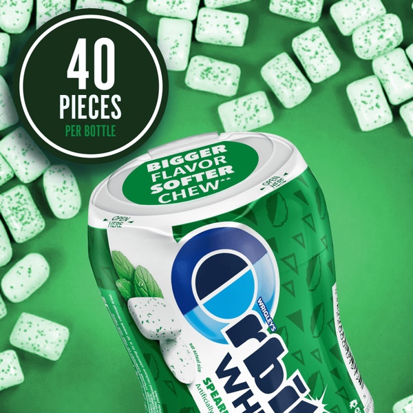 ORBIT White Spearmint Sugarfree Chewing Gum, 40-Piece Bottle