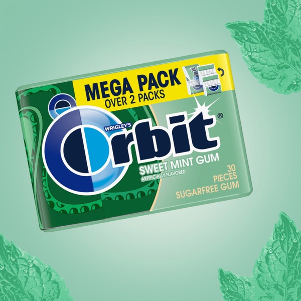 ORBIT Sweet Mint Sugarfree Chewing Gum, 30 Piece Mega Pack