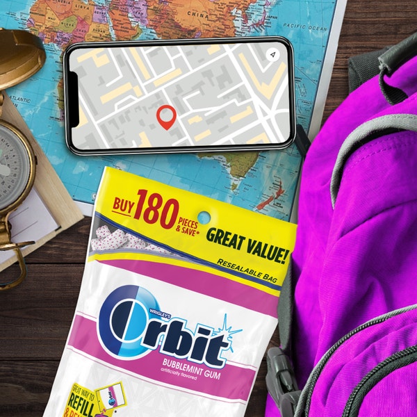 ORBIT Bubblemint Sugarfree Chewing Gum, 180-Piece Resealable Bag