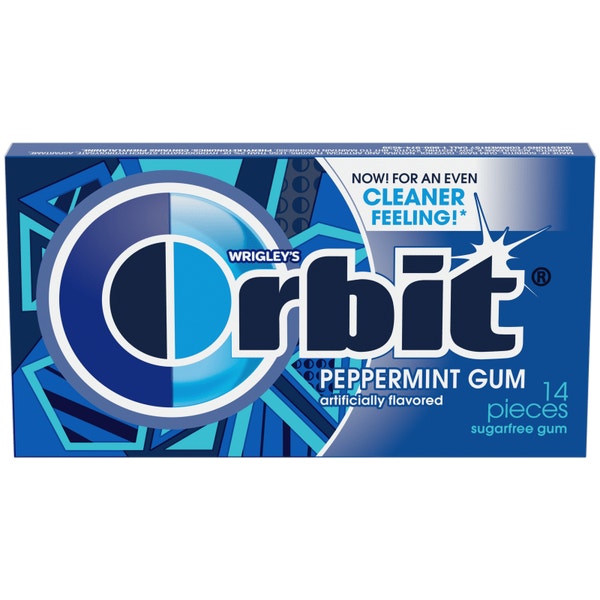 ORBIT Peppermint Sugarfree Chewing Gum, 14 Piece Single Pack