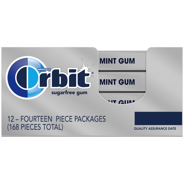 ORBIT Freeze Mint Sugarfree Chewing Gum, 14 Piece Pack (Pack of 12