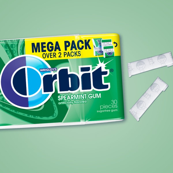 ORBIT Spearmint Sugarfree Chewing Gum, 30 Piece Mega Pack Orbit Gum