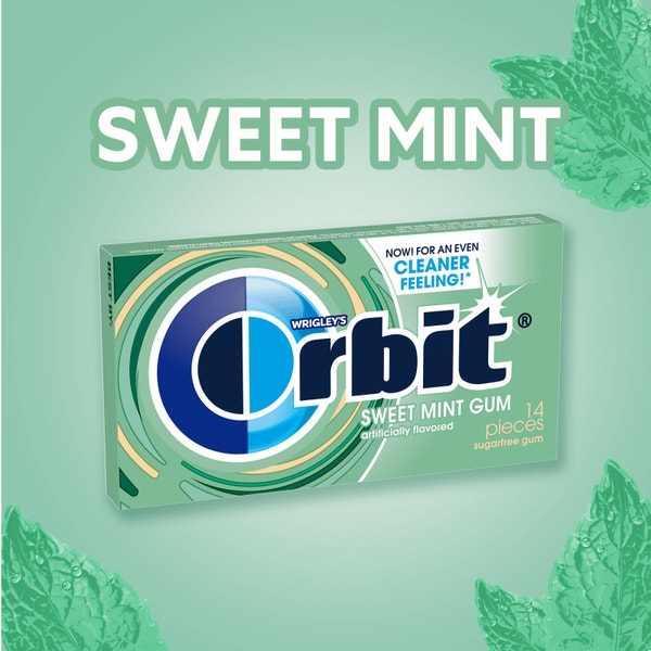 ORBIT® Sweet Mint Sugarfree Chewing Gum, 14 Piece Single Pack