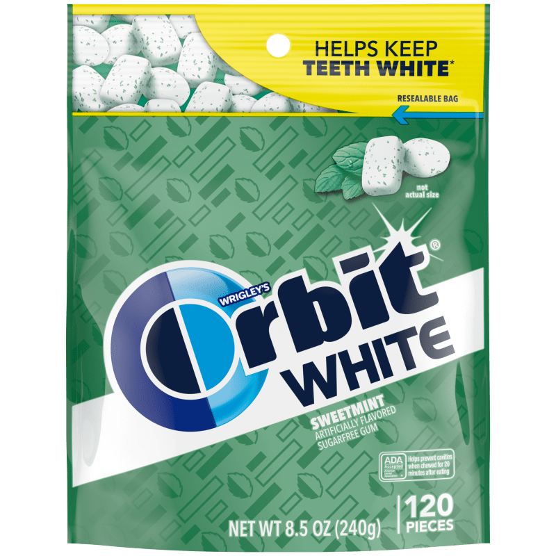 ORBIT WHITE Sweet Mint Sugar Free Soft Chew ADA Approved Chewing