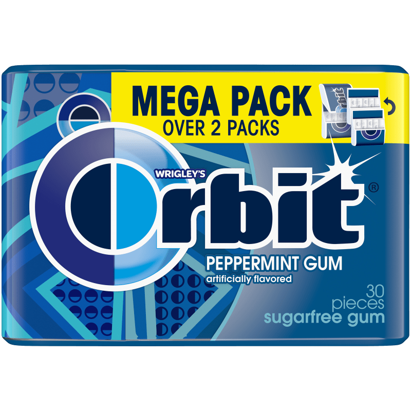 ORBIT Peppermint Sugarfree Chewing Gum 30 Piece Mega Pack