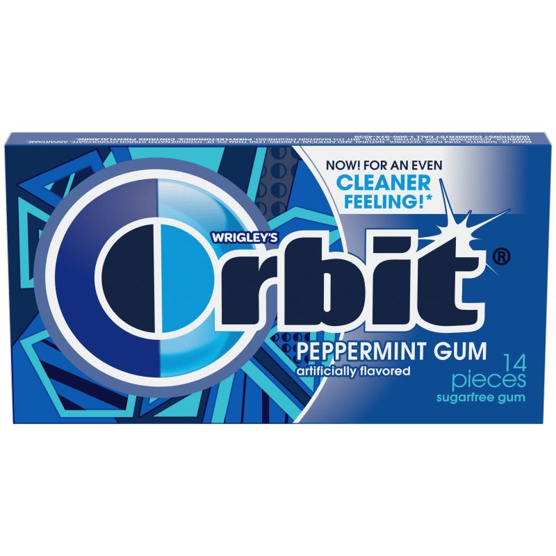 ORBIT Peppermint Sugarfree Chewing Gum 14 Piece Single Pack
