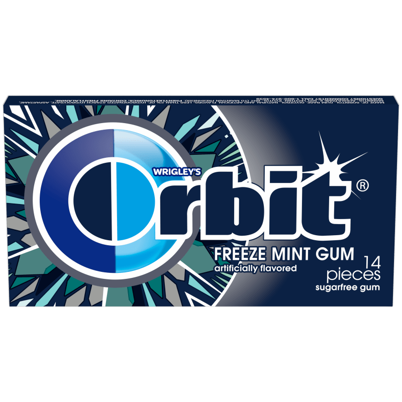 ORBIT Freeze Mint Sugarfree Chewing Gum, 14 Piece Single Pack Orbit Gum